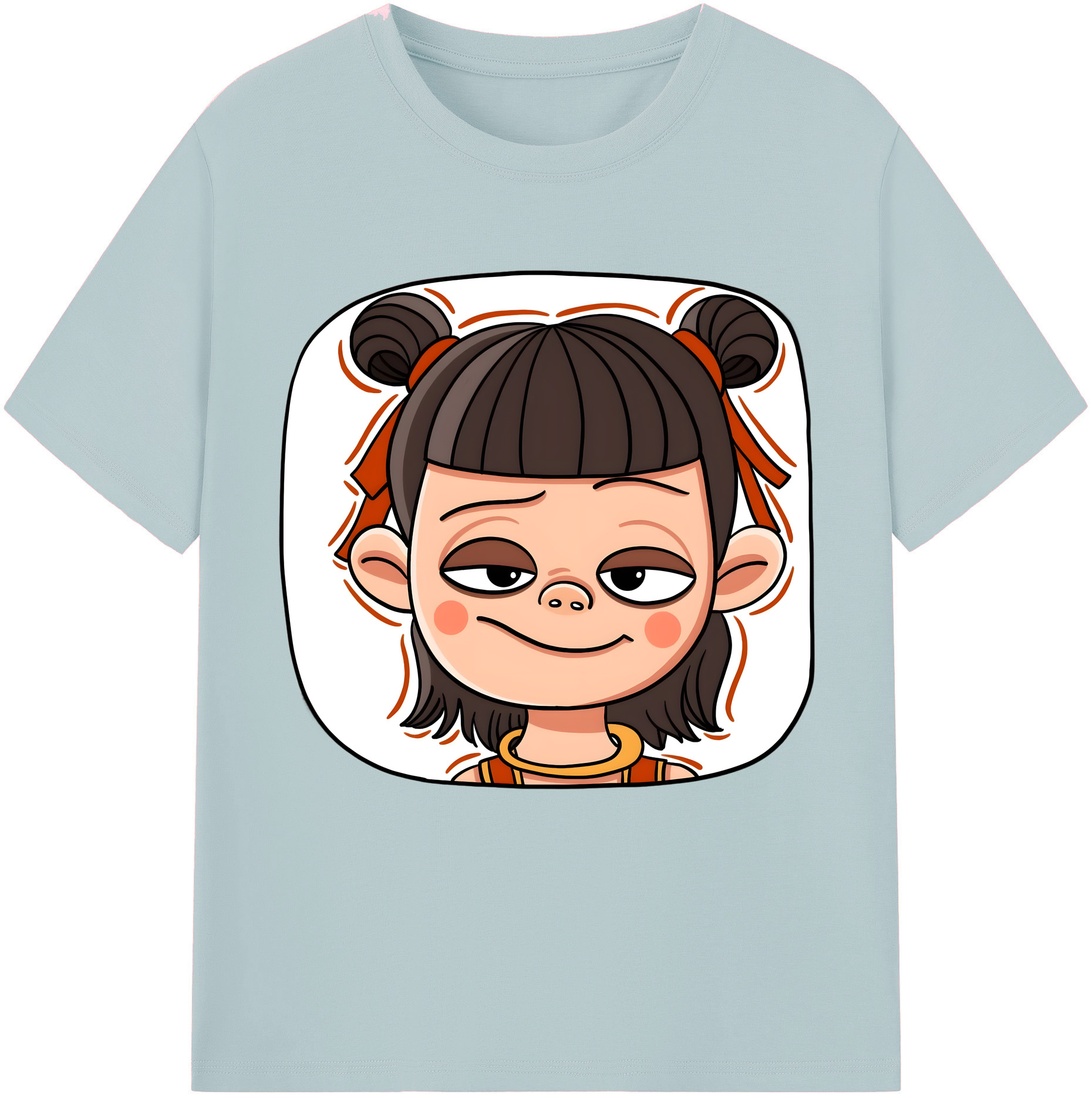 （画像用） Ne Zha 2 ナタ 魔童の大暴れ 綿100％半袖Tシャツ（フロントプリント）